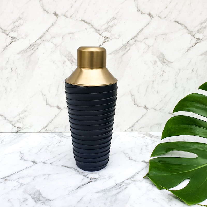 Leather & Brass Cocktail Shaker