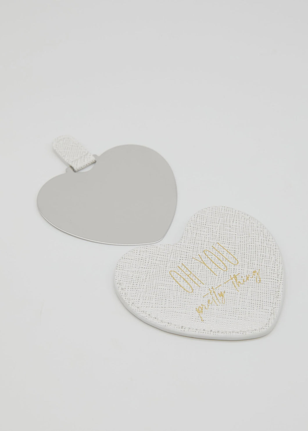Heart Compact Mirror Silver