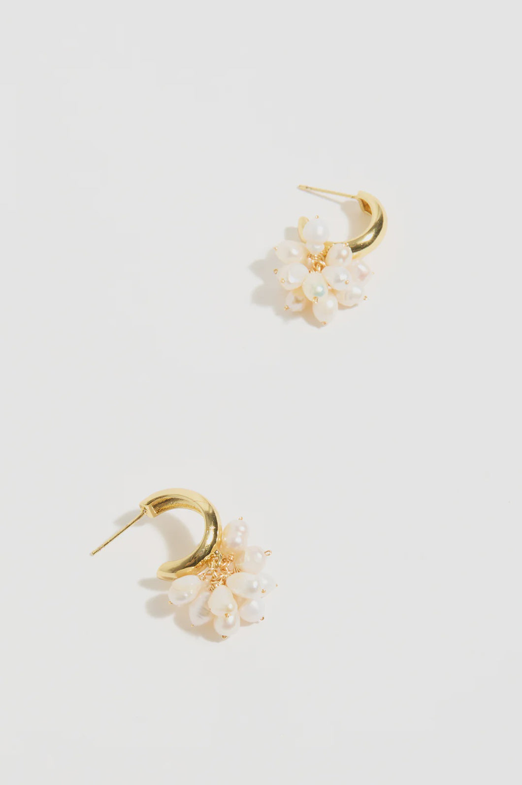 Freshwater Pearl Cluster Hoops Gold