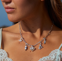 Load image into Gallery viewer, Paperclip Charm Necklace Silver
