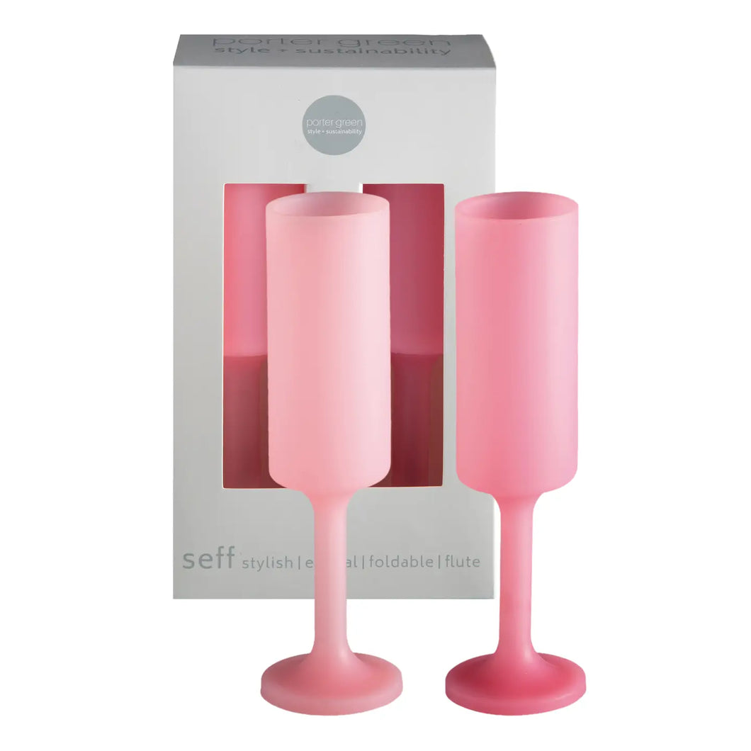 Silicone Champagne Flute Petalo + Pink