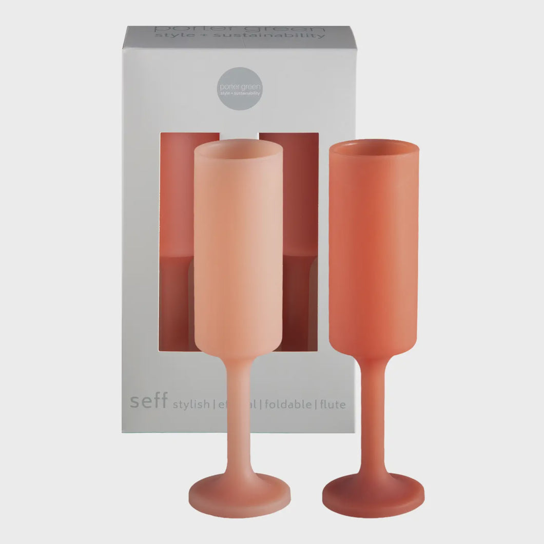 Silicone Champagne Flutes Terra + Peach