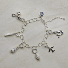 Load image into Gallery viewer, Texture Link Charm Bracelet Silver

