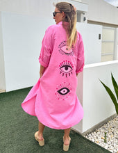 Load image into Gallery viewer, All Eyes Shirt Dress Pink
