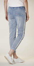 Load image into Gallery viewer, Denim Jogger Silver Trim Light Wash
