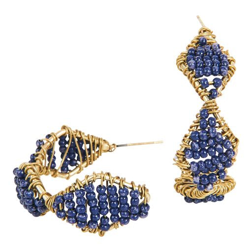 Vivid bead Earring Sapphire